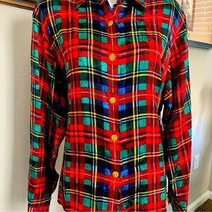 Jerri Sherman 100% Silk Blouse Size 14 NWT